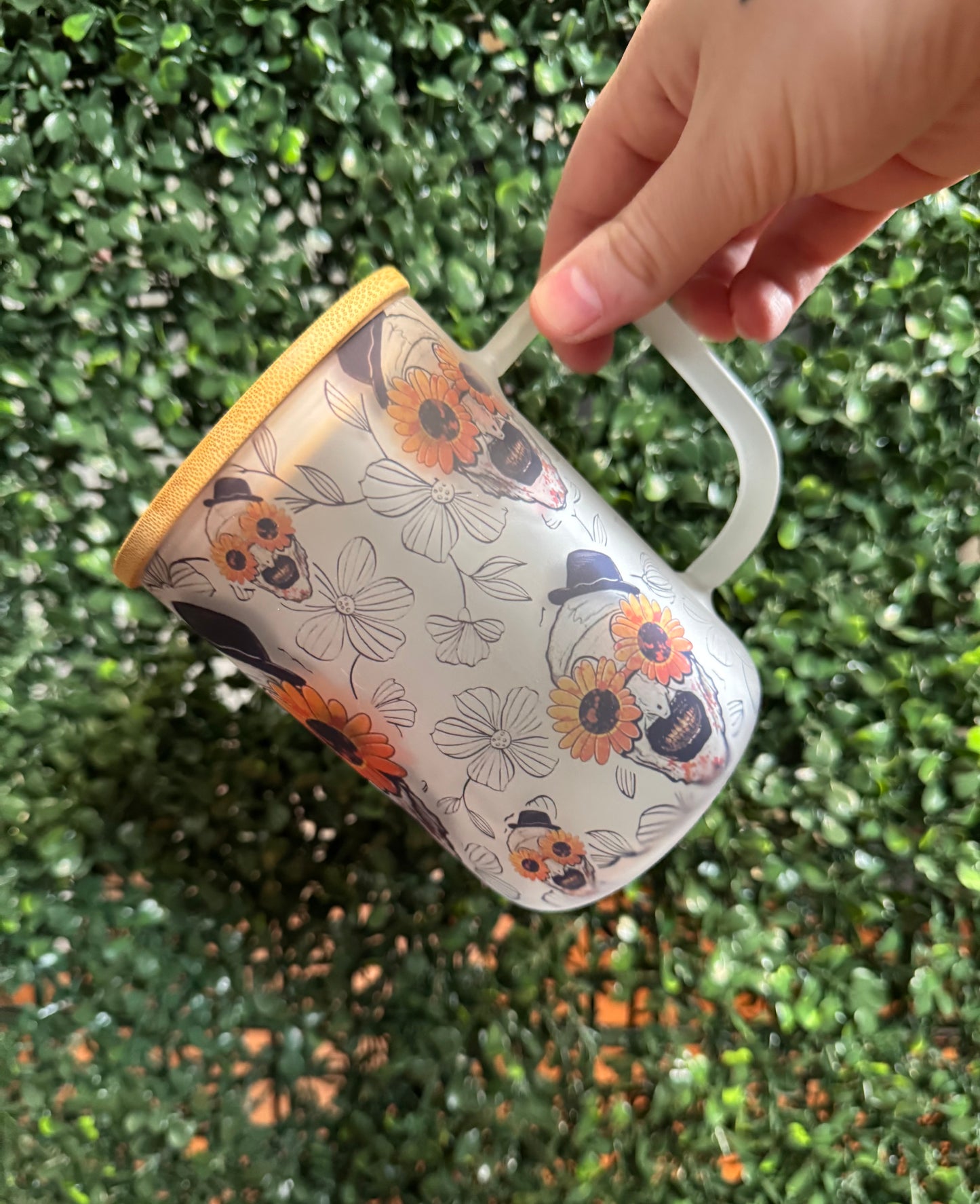 Art the Clown floral mug