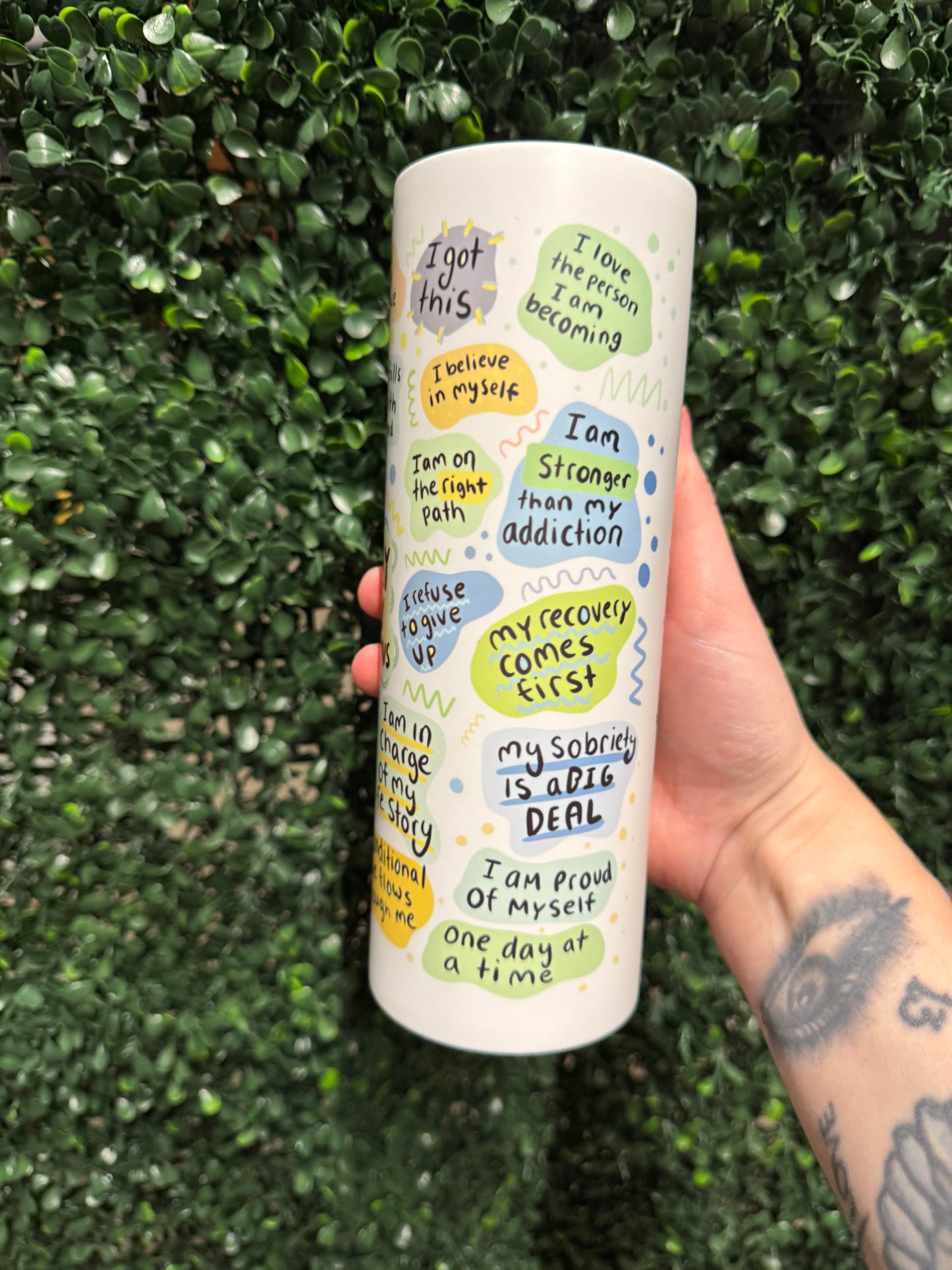 sobriety affirmations (green/blue)