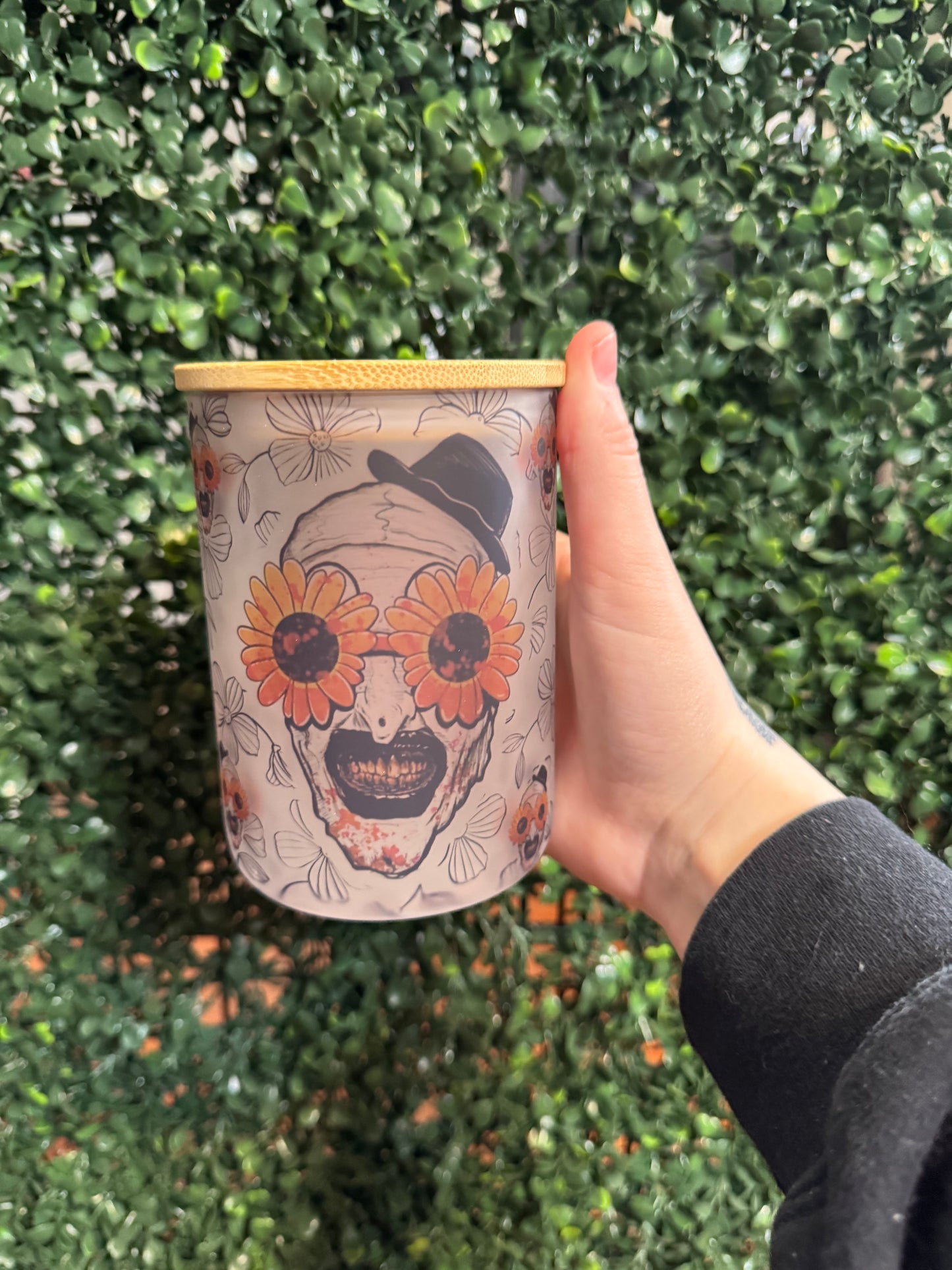 Art the Clown floral mug