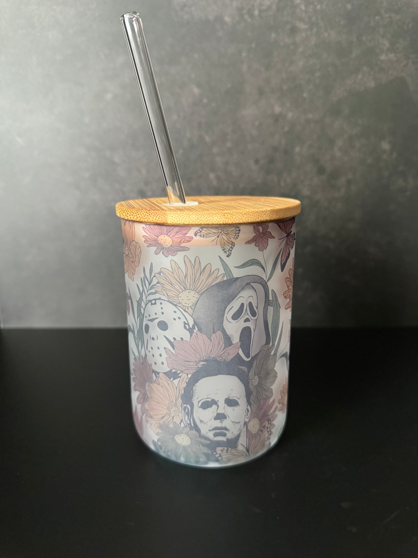 horror floral frosted mug (faded)
