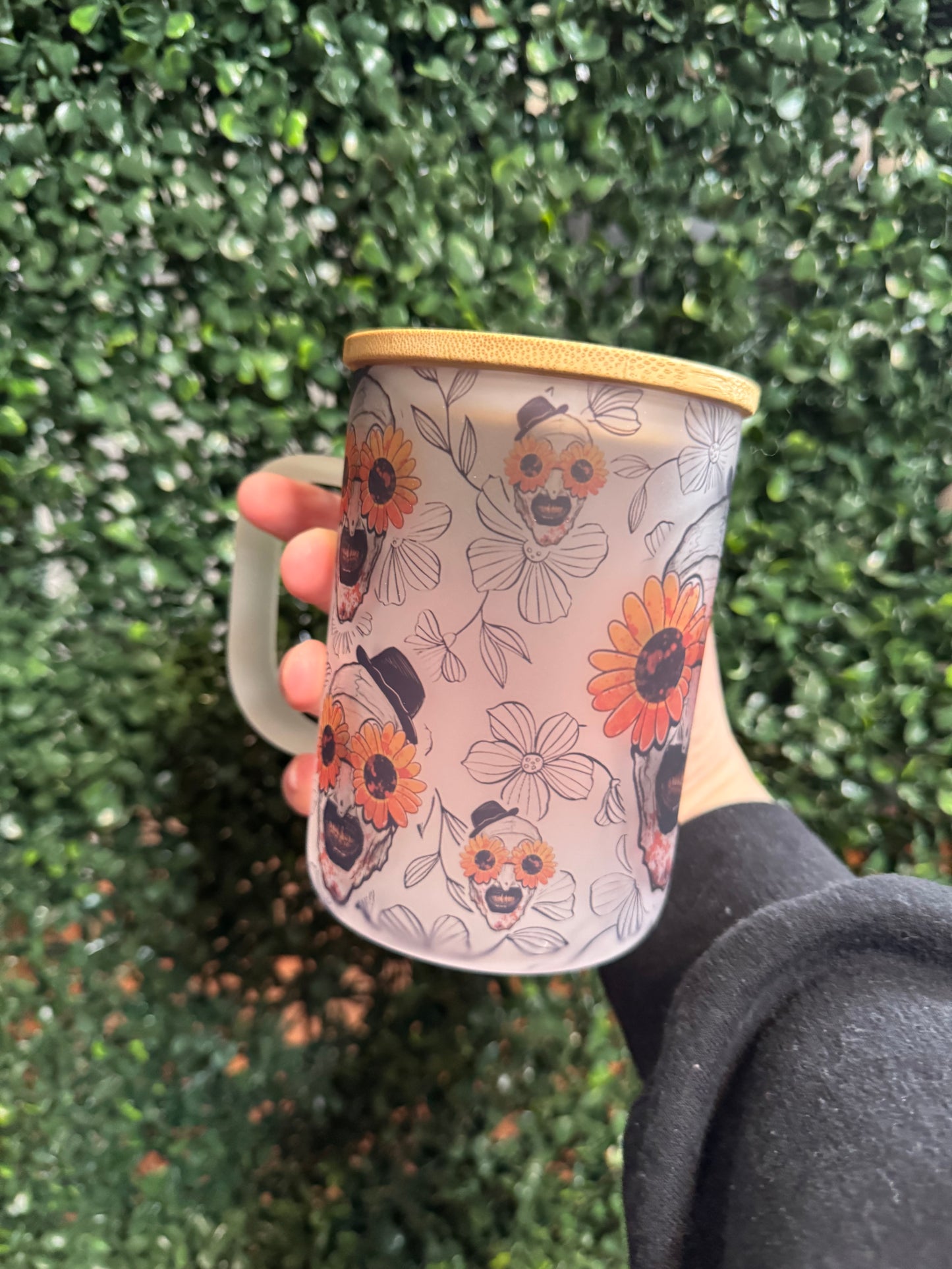 Art the Clown floral mug