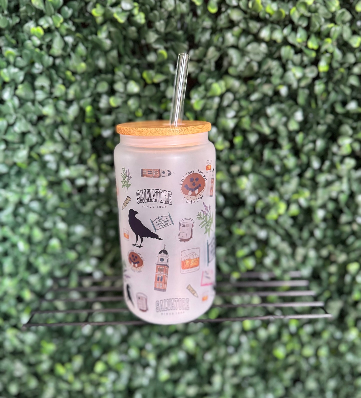 vampire diaries inspired glass cup 🩸(birthday girl fave)