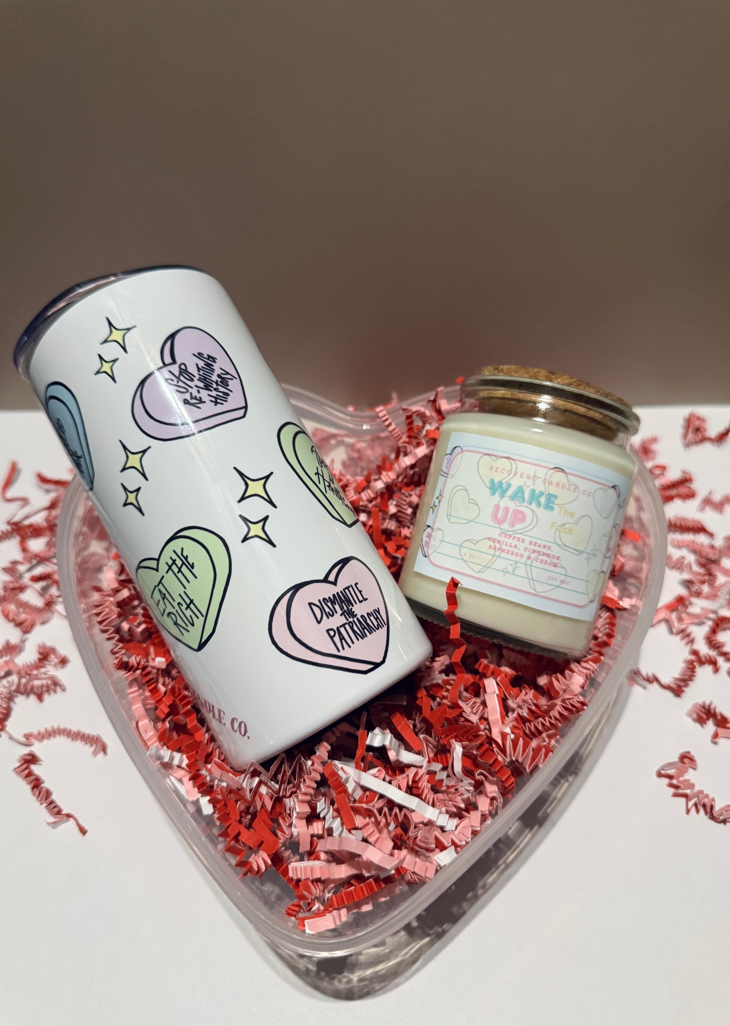 “Have the uncomfortable Conversation” (Hearts) - short tumbler