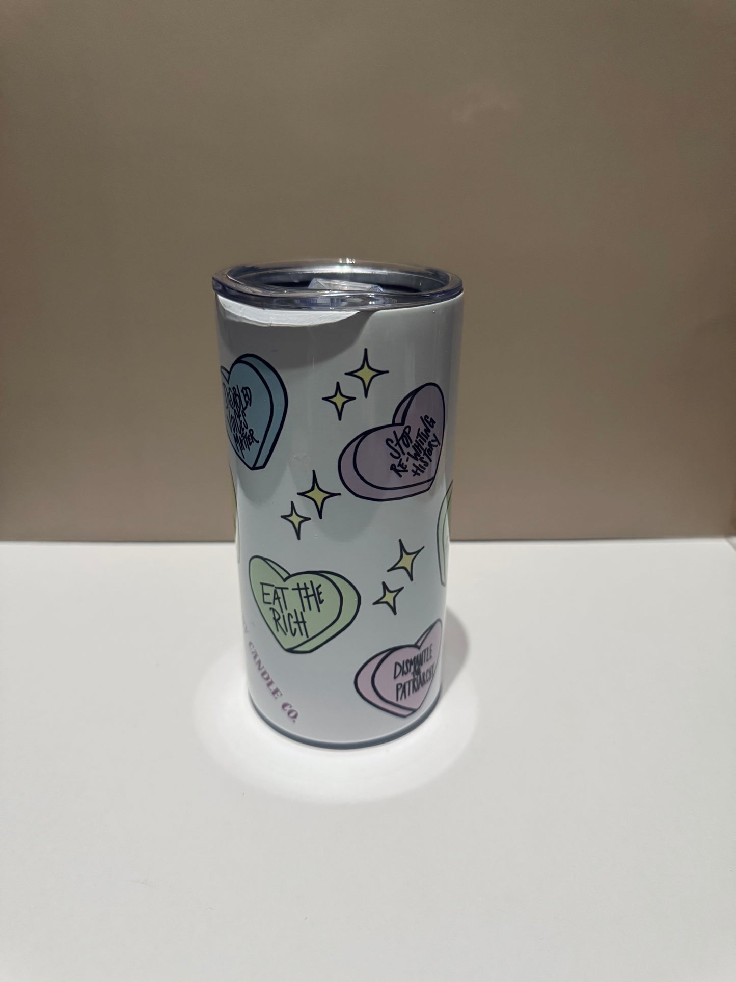 “Have the uncomfortable Conversation” (Hearts) - short tumbler