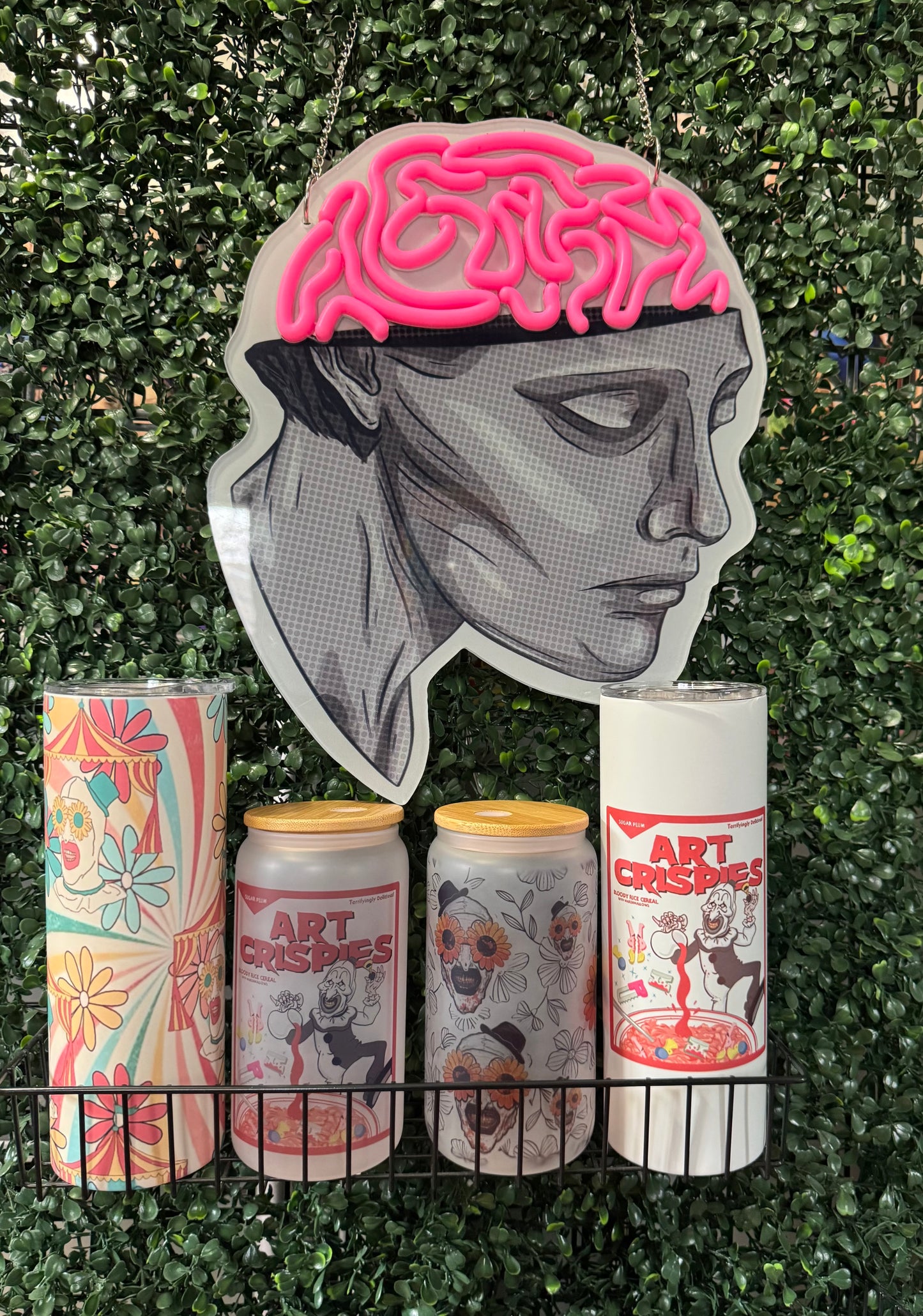 retro pastel Art the Clown circus tumbler