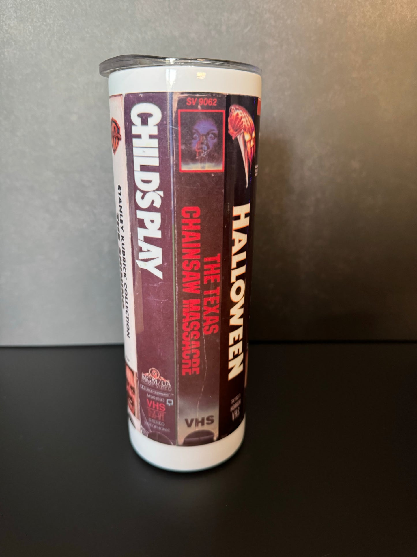 vhs classic horror movie tumbler 🎥