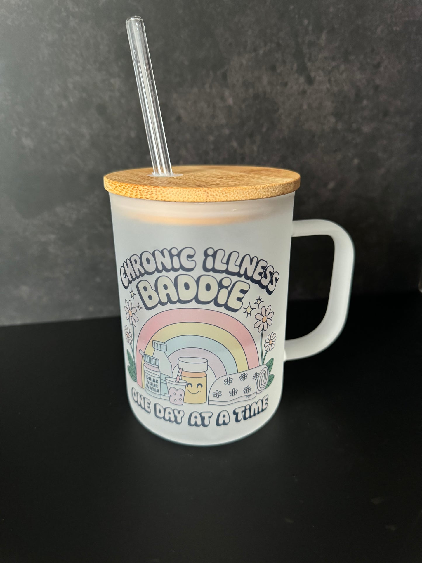 chronic illness baddie 🌈 (frosted mug)