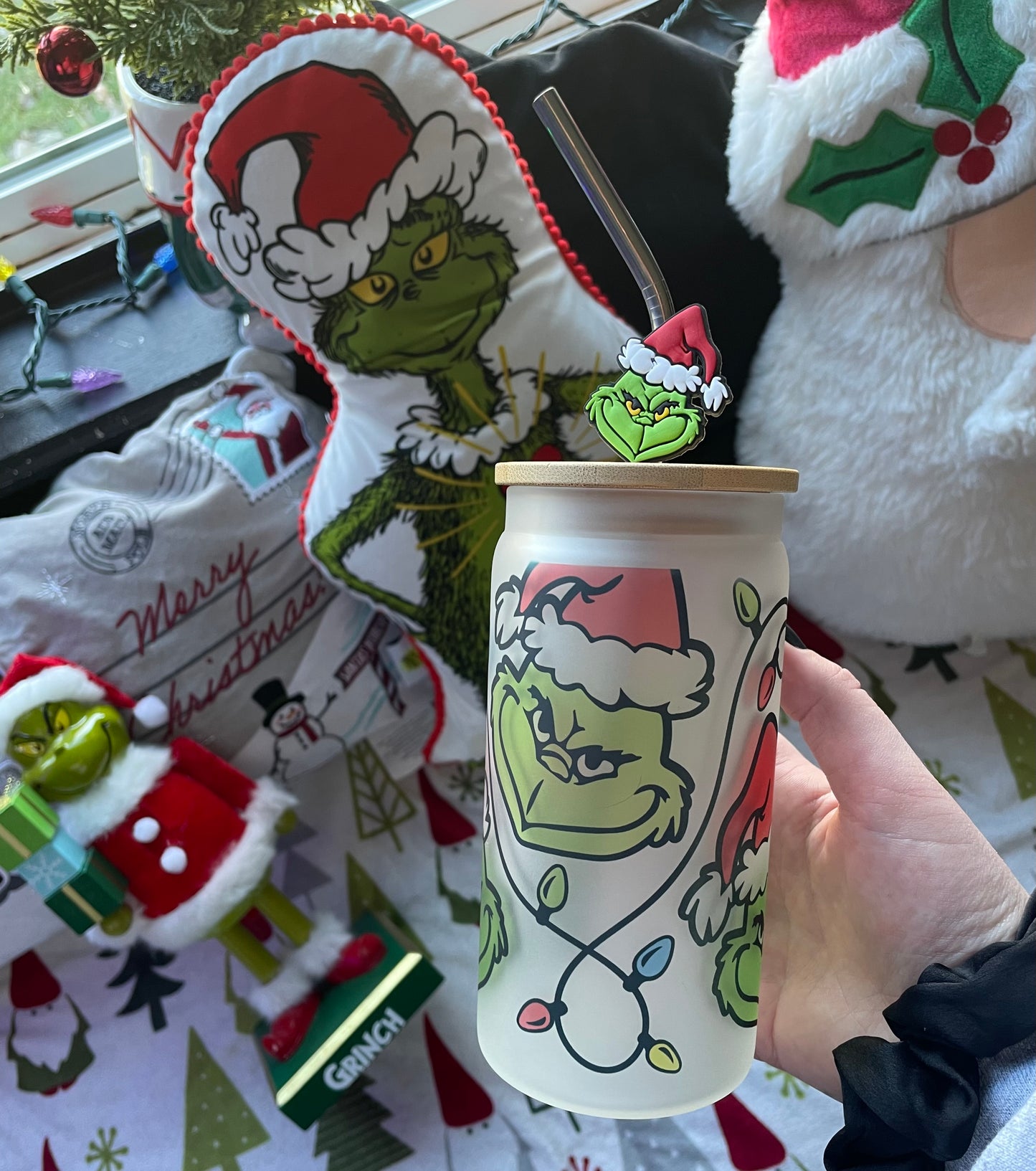 grinch straw topper 💚