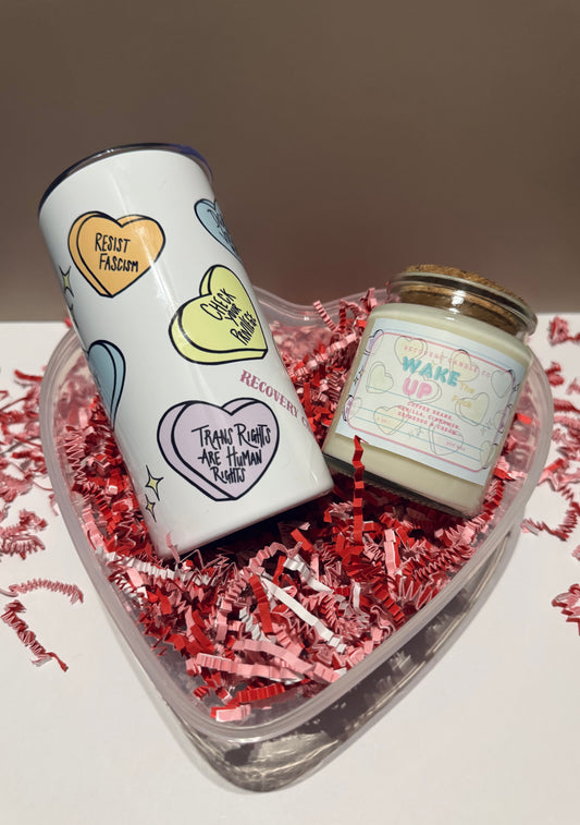 “Have the uncomfortable Conversation” (Hearts) - short tumbler