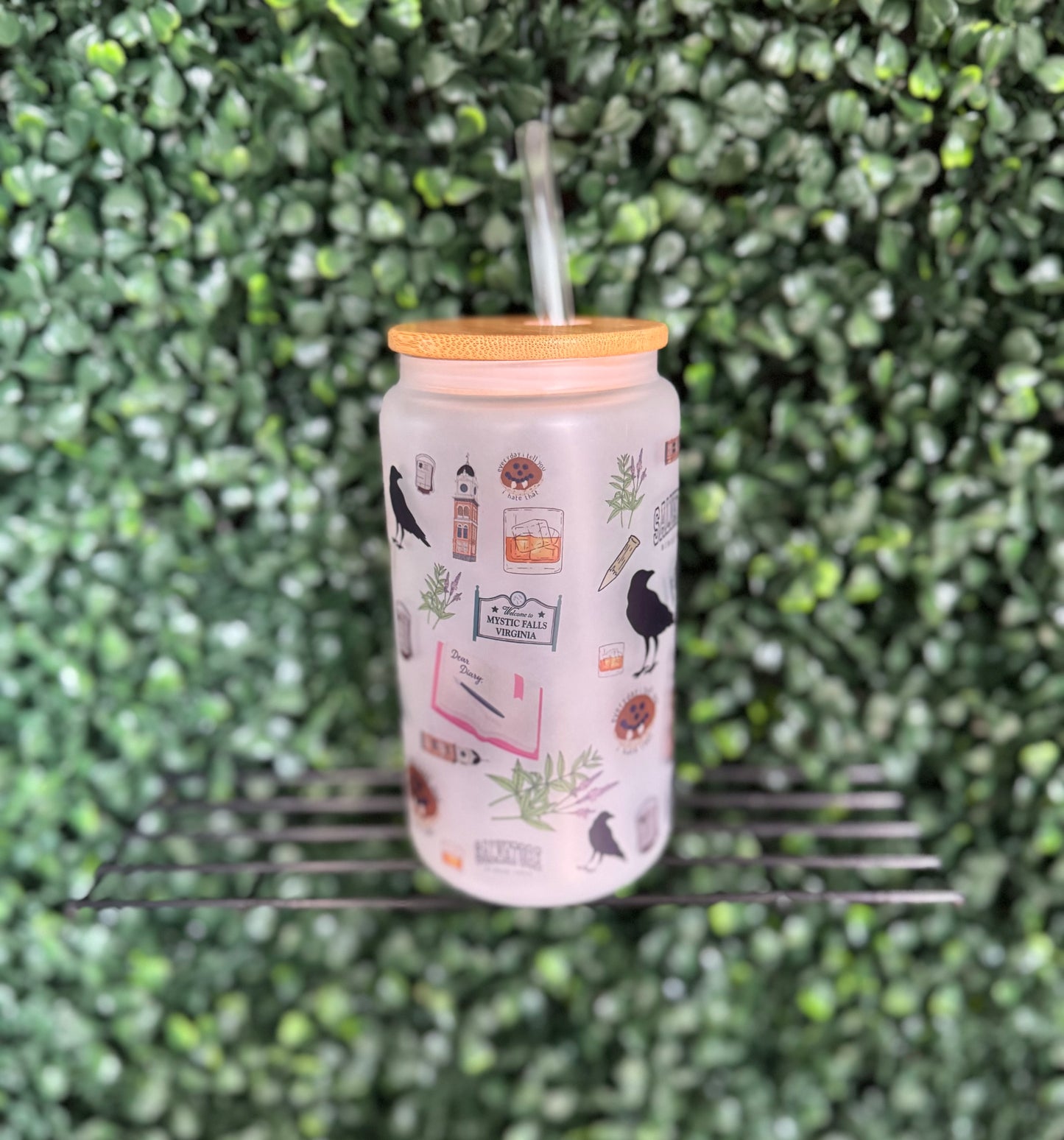 vampire diaries inspired glass cup 🩸(birthday girl fave)